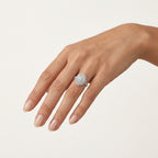 Allure Ring White Gold Diamond II worn by model - Vicenza Miami