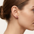 Magnificent Diamond Earring Ruby worn by model - Vicenza Miami