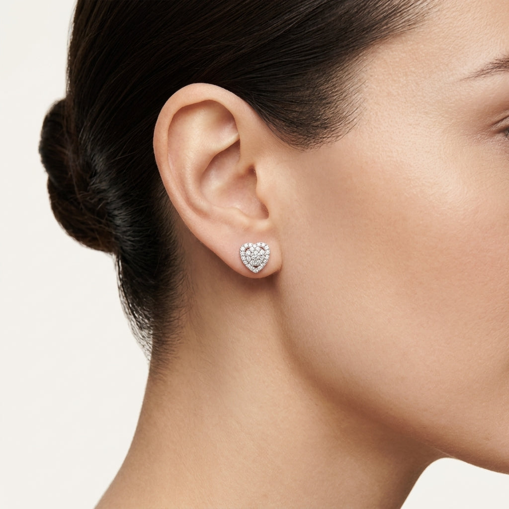 Delicate Diamond Earring Diamond worn by model - Vicenza Miami