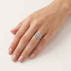 Petite Diamond & Tanzanite Ring worn by model - Vicenza Miami