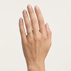 Graceful Diamond Ring Rose Gold Diamond worn by model - Vicenza Miami