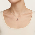 Petite Circle Diamond Pendant worn by model - Vicenza Miami