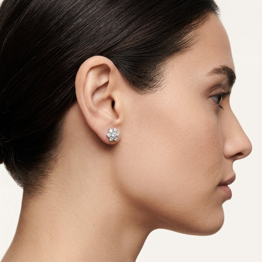 Statement Diamond Earring Diamond I worn by model - Vicenza Miami