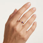 Petite Semi precious Ring worn by model - Vicenza Miami