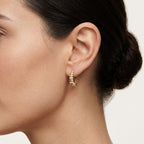 Sculptural Diamond Hoop Earring worn by model - Vicenza Miami