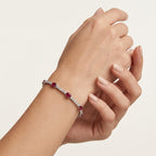 Classic Diamond & Ruby Bracelet worn by model - Vicenza Miami