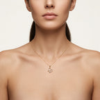 Pristine Diamond Pendant Yellow Gold Diamond II worn by model - Vicenza Miami