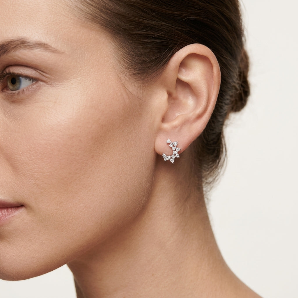 Enchanted Diamond Earring worn by model - Vicenza Miami