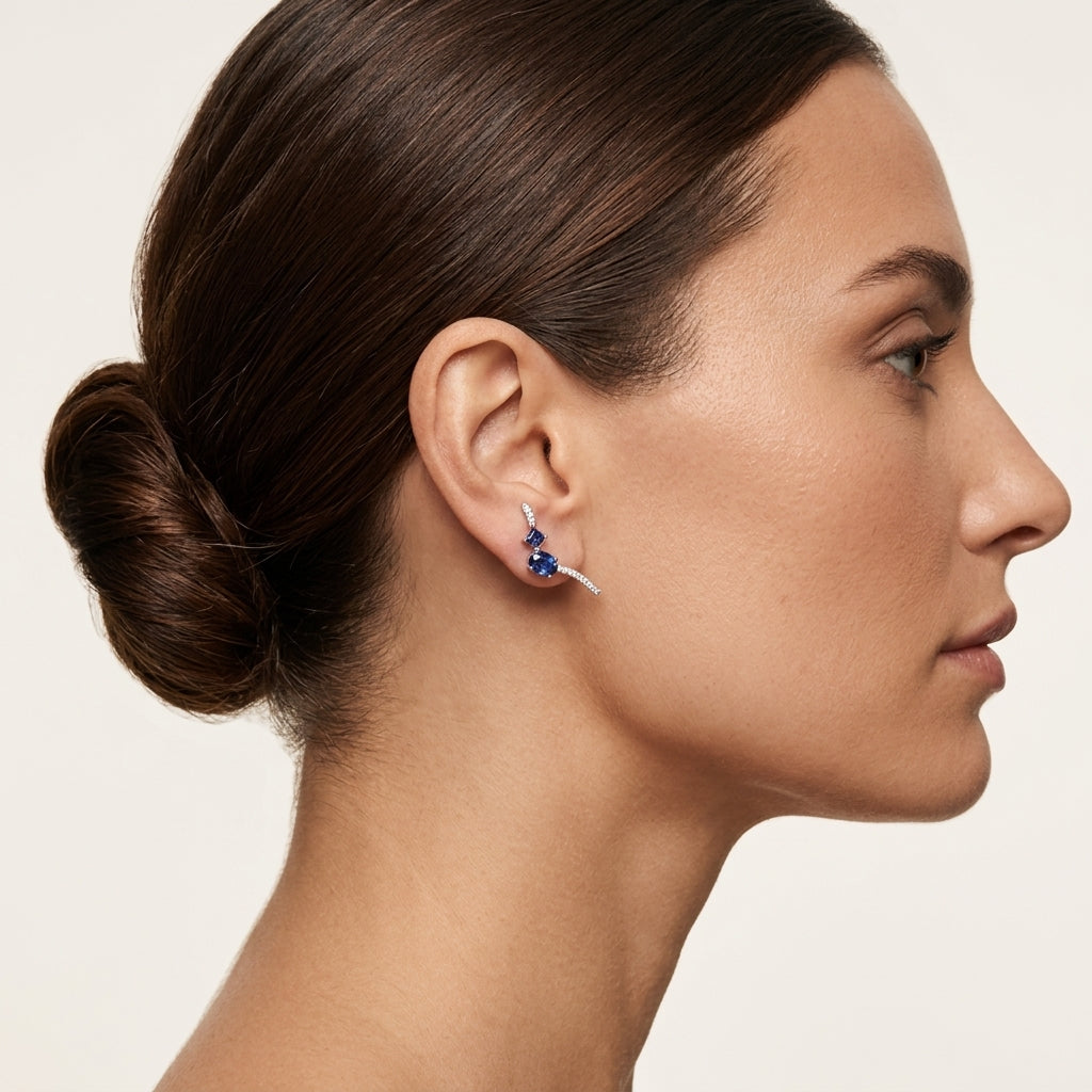 Refined Earring worn by model - Vicenza Miami