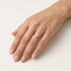 Divine Diamond Ring Yellow Gold Diamond worn by model - Vicenza Miami