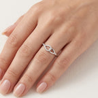 Petite Open Diamond Ring worn by model - Vicenza Miami