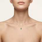 Heritage Diamond & Emerald Pendant worn by model - Vicenza Miami