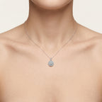 Legacy Diamond Pendant White Gold Diamond worn by model - Vicenza Miami