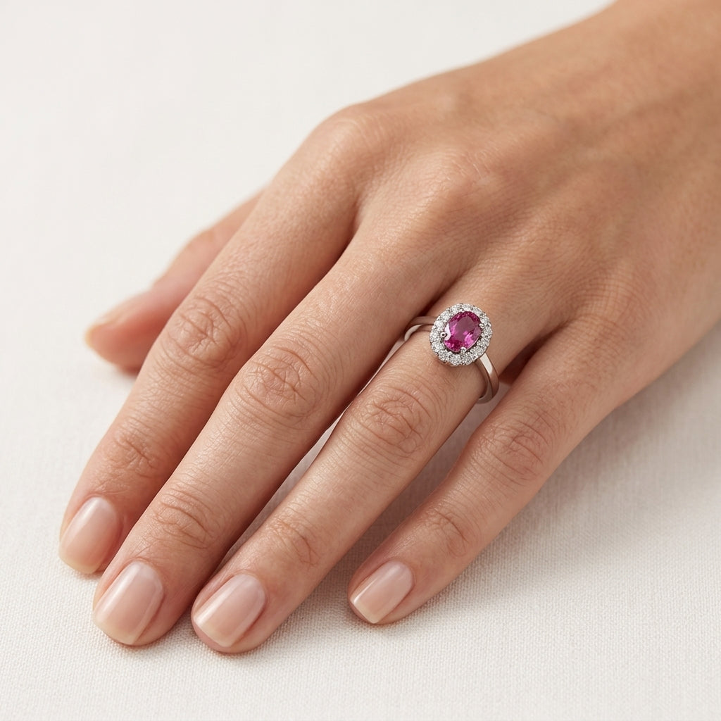 Precious Diamond Ring worn by model - Vicenza Miami