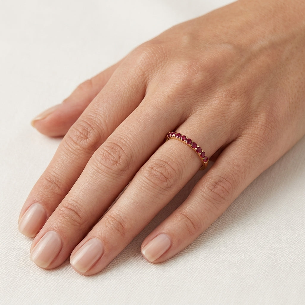 Imperial Ruby Ring worn by model - Vicenza Miami