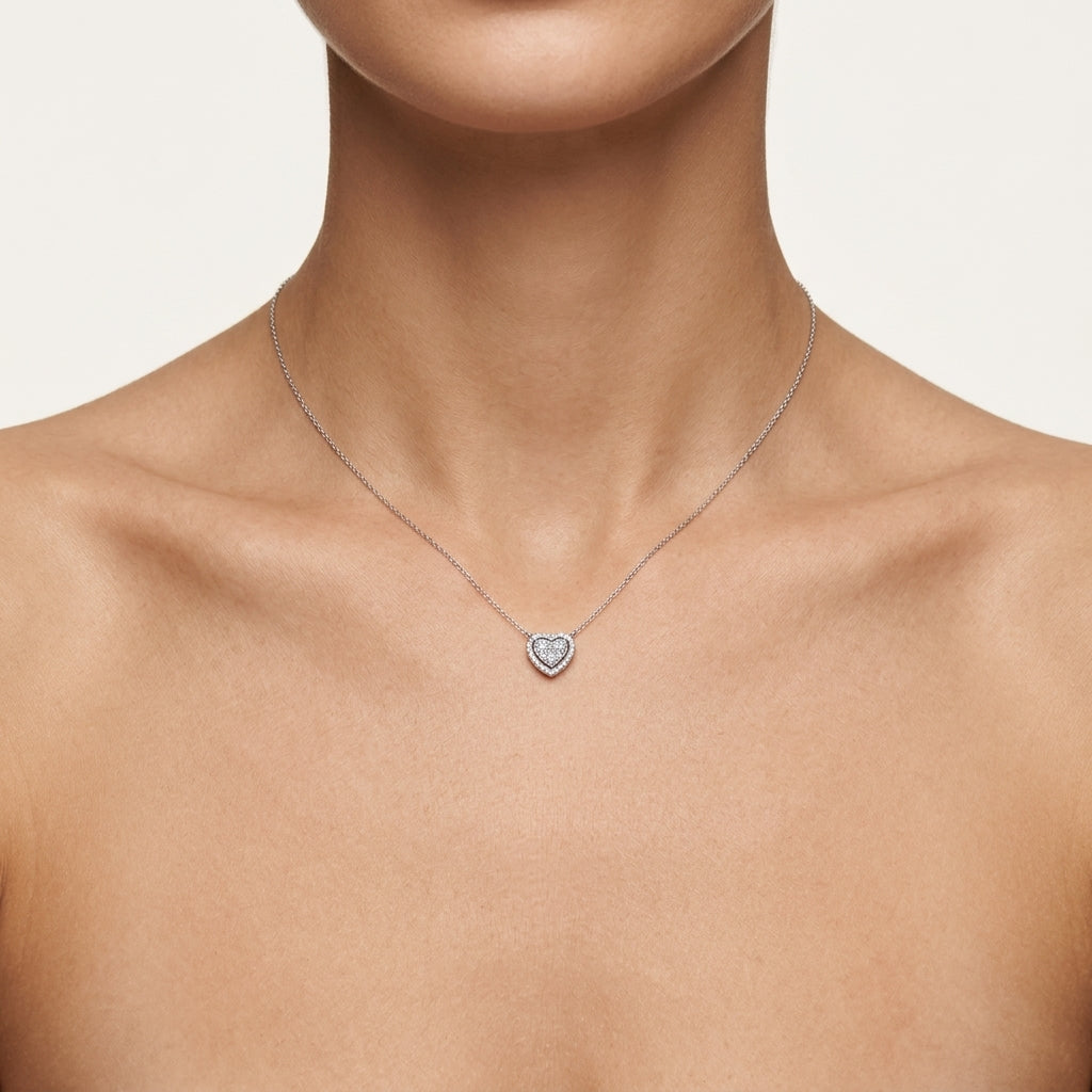Signature Diamond Necklace worn by model - Vicenza Miami