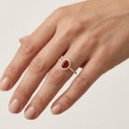 Eternal Diamond & Ruby Ring worn by model - Vicenza Miami