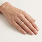 Grand Diamond Ring White Gold Diamond worn by model - Vicenza Miami