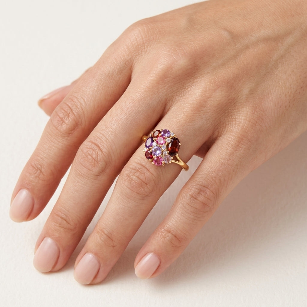 Essence Semi precious Ring worn by model - Vicenza Miami