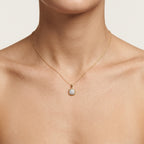 Gilded Diamond Pendant Yellow Gold Diamond worn by model - Vicenza Miami