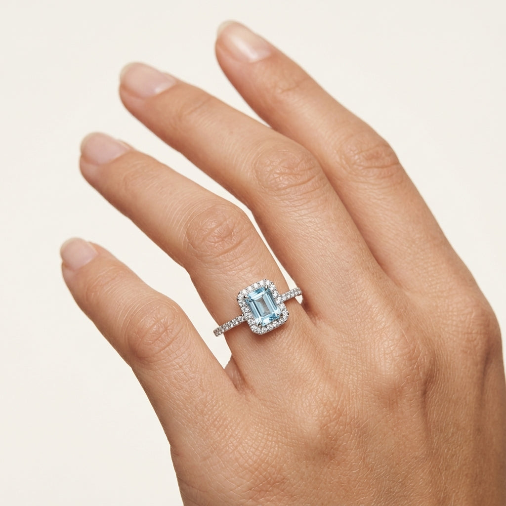 Signature Diamond & Semi precious Ring worn by model - Vicenza Miami