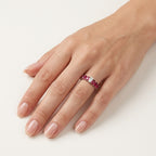 Opulent Ruby Ring worn by model - Vicenza Miami