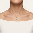 Dainty Diamond Pendant worn by model - Vicenza Miami