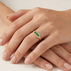 Essence Emerald Ring worn by model - Vicenza Miami