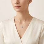 Royal Diamond Pendant White Gold Diamond I worn by model - Vicenza Miami