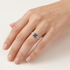 Open Sapphire & Diamond Ring worn by model - Vicenza Miami