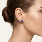 Classic Blue Sapphire Earring worn by model - Vicenza Miami