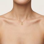 Boy With Handle Diamond Pendant worn by model - Vicenza Miami