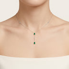Petite Emerald Necklace worn by model - Vicenza Miami