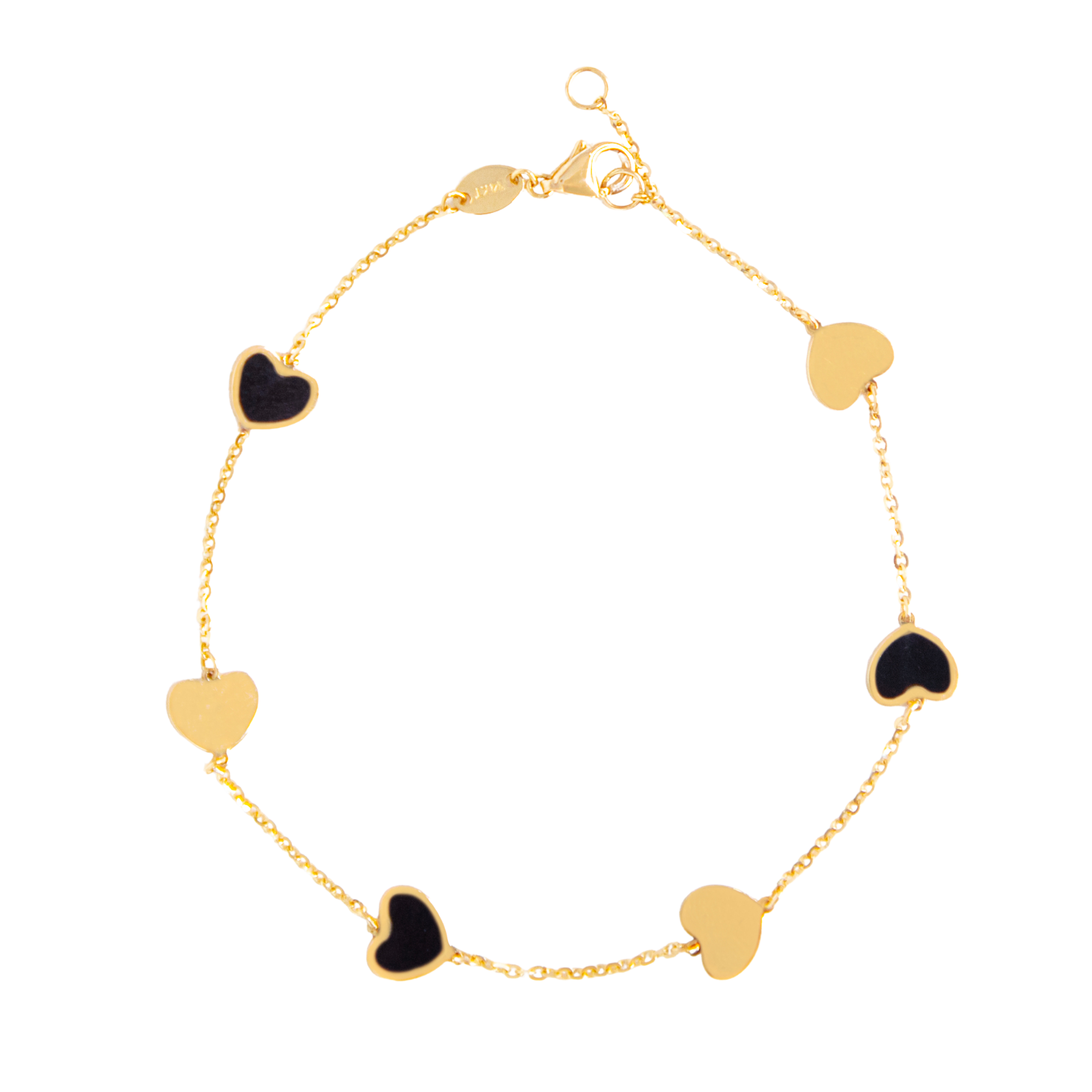 Black & Gold Hearts Bracelet