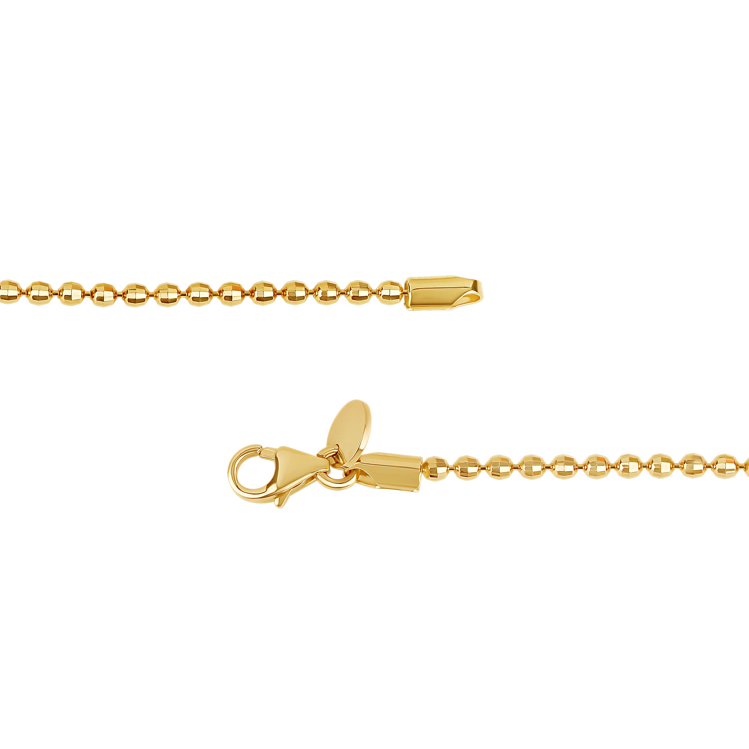 Diamond Coated Bead Chain Necklace 1.5mm