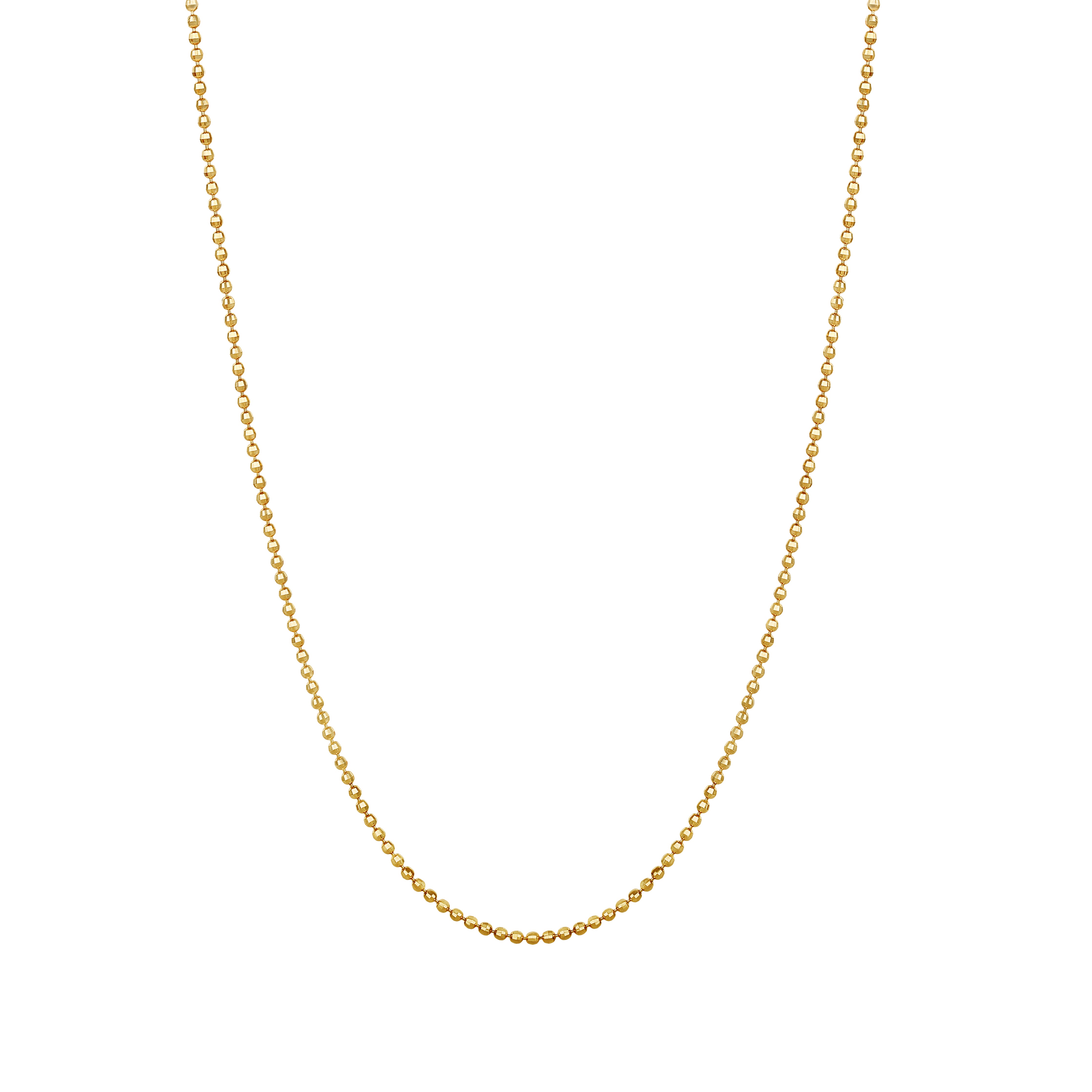 Diamond Coated Bead Chain Necklace 2.5mm