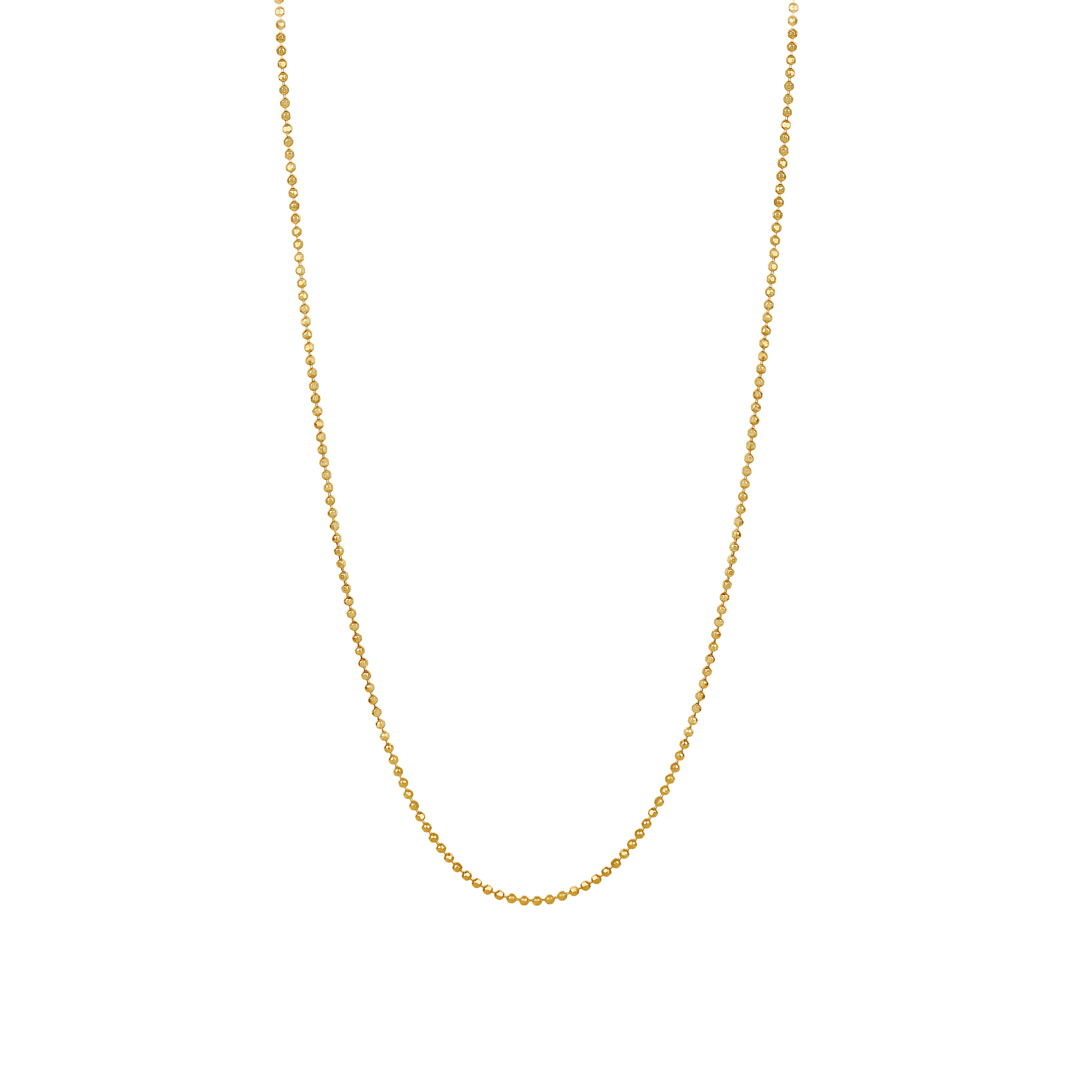 Diamond Coated Bead Chain Necklace 1.5mm