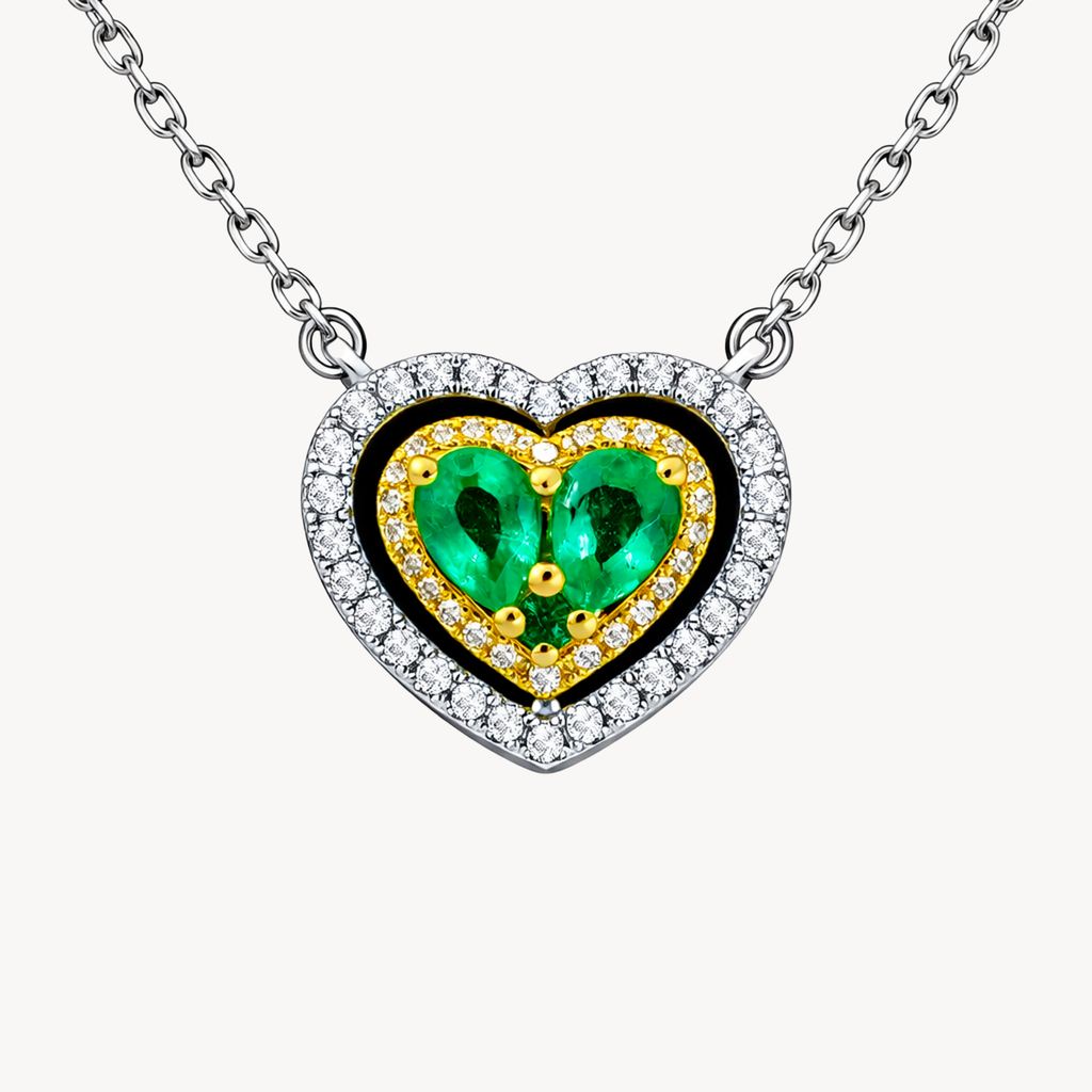 Radiant Diamond & Emerald Necklace - Vicenza Miami