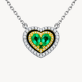 Radiant Diamond & Emerald Necklace