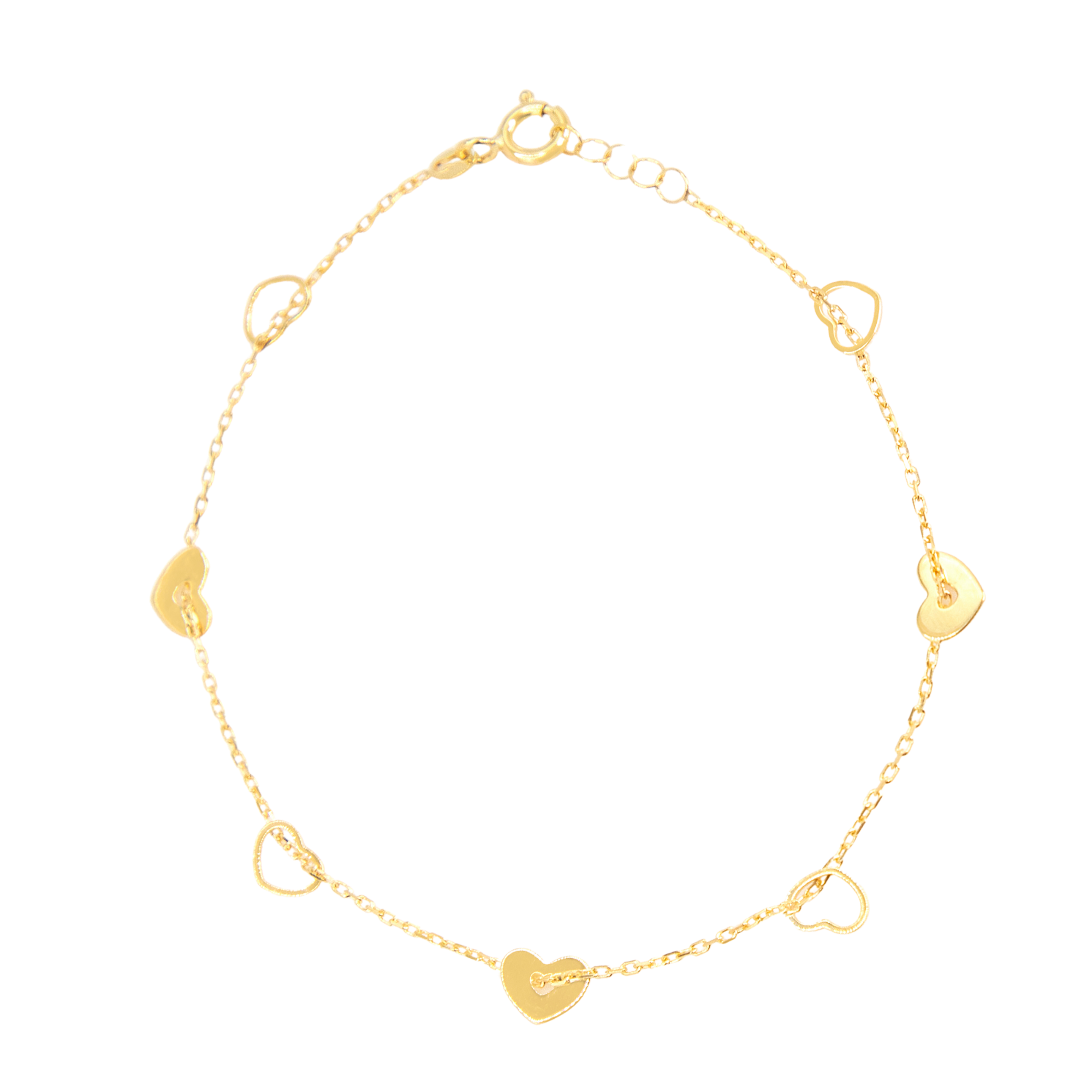 Solid & Outline Hearts Bracelet