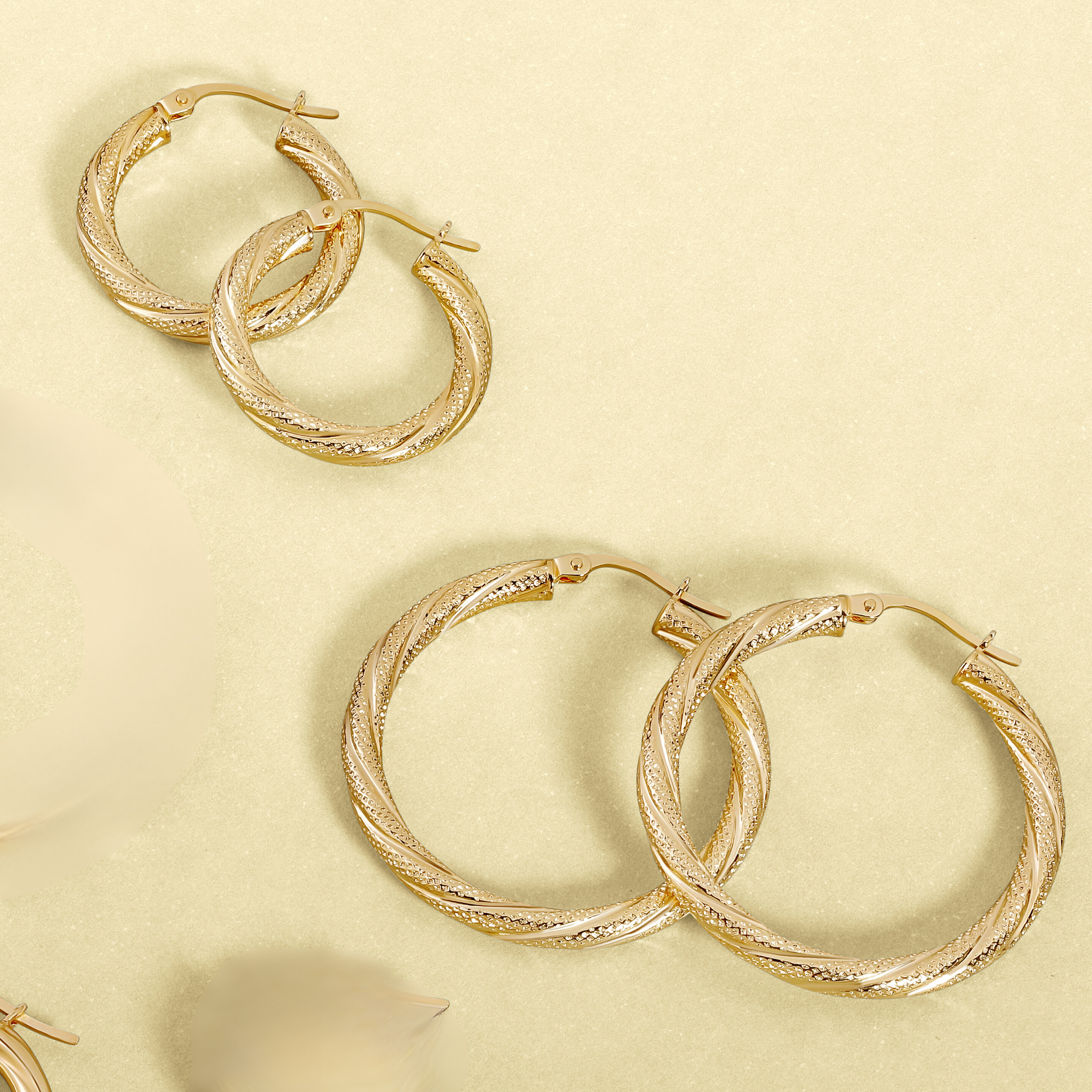 Textured Twirl Hoops 3mm