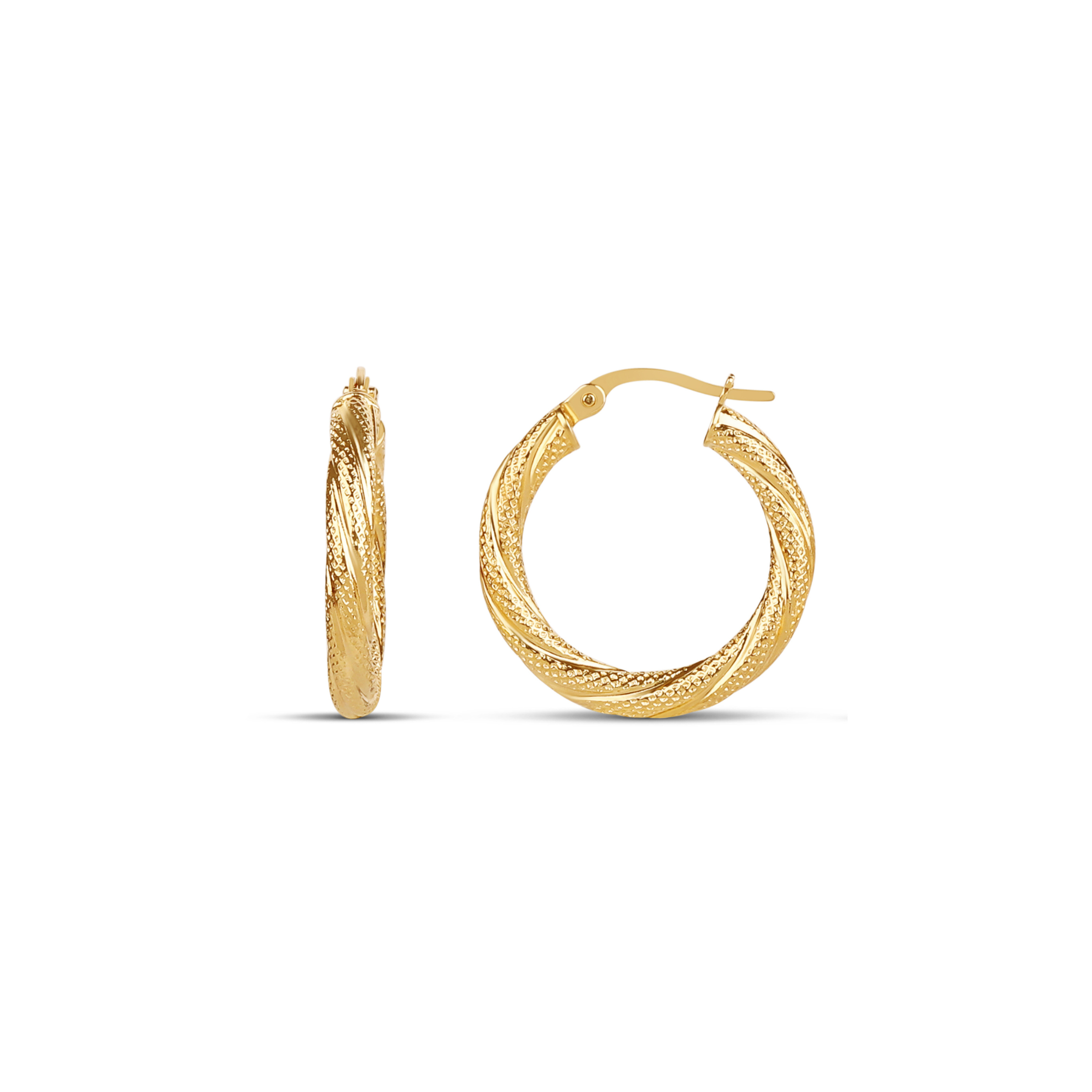 Textured Twirl Hoops 3mm