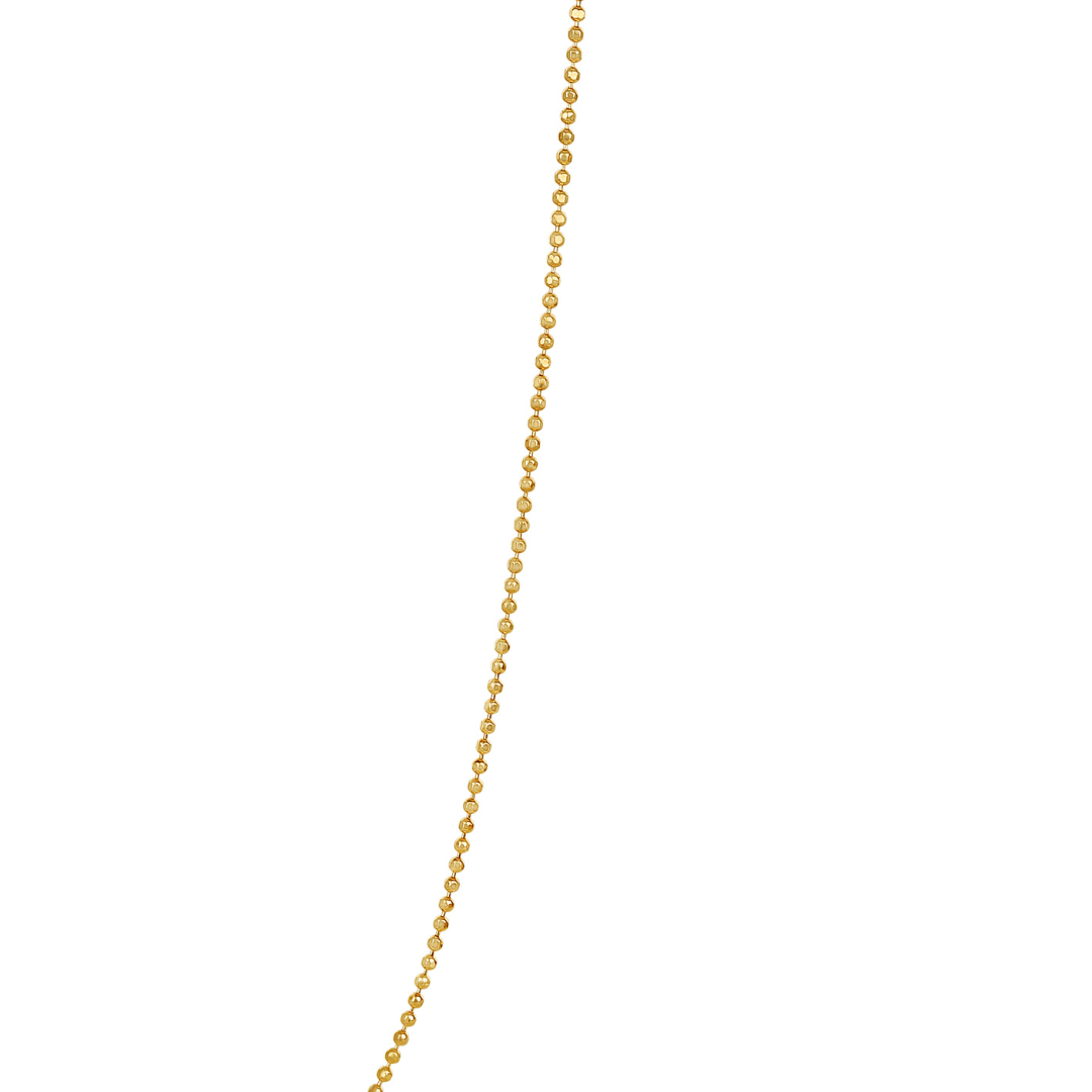 Diamond Coated Bead Chain Necklace 1.5mm