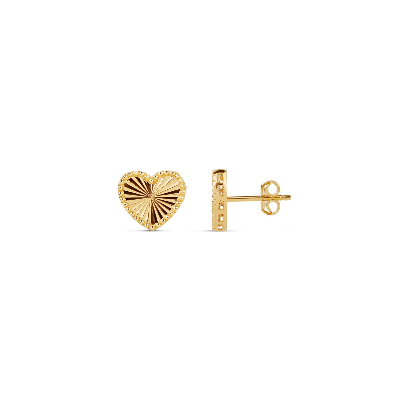 Fluted Heart Studs
