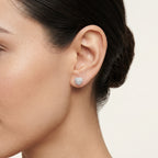 Baguette Heart Diamond Earring worn by model - Vicenza Miami