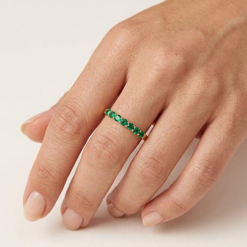 Allure Emerald Ring worn by model - Vicenza Miami