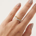 Imperial Diamond Ring Yellow Gold Diamond worn by model - Vicenza Miami