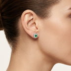 Regal Emerald Earring worn by model - Vicenza Miami