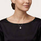 Gilded Diamond Pendant White Gold Diamond worn by model - Vicenza Miami