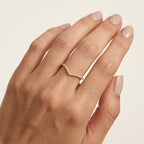 Statement Diamond Ring Yellow Gold Diamond worn by model - Vicenza Miami
